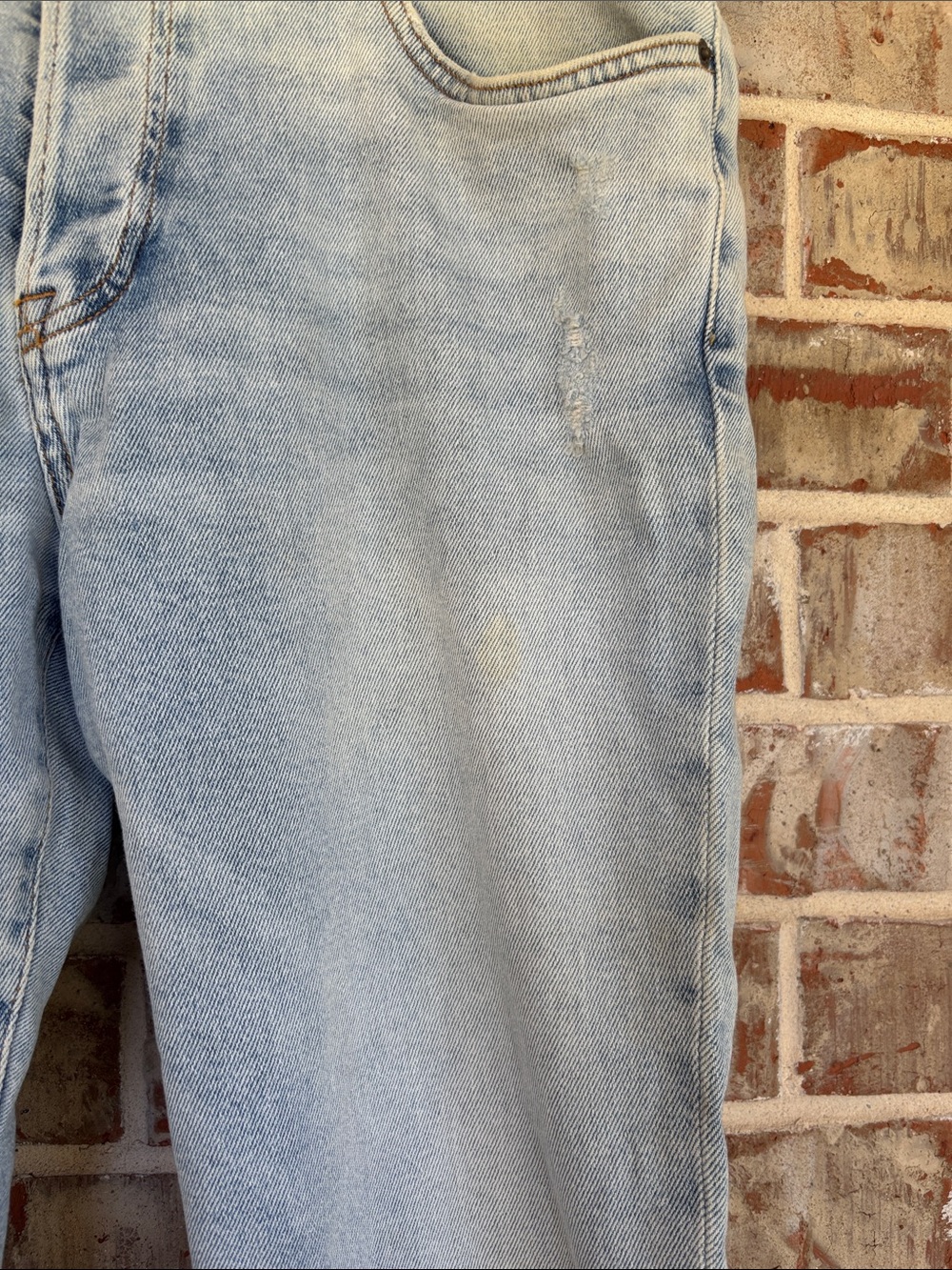 & Denim Straight Jeans in Light Blue Washed Denim - Picture 4 of 8